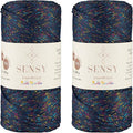 2 Pack of Sensy Premium 2mm 251 Yards Sparkle Polyester Rope 90% Polypropylene by SSENSY