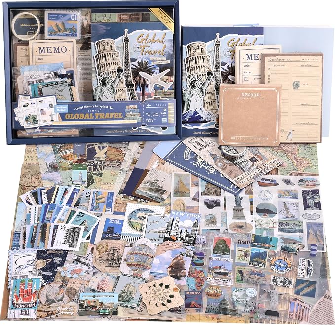 emmoolife Scrapbooking Supplies Kit, Daily Life World Travel Scrapbook Kit by emmoolife