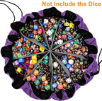 SIQUK Large Dice Bag with Pockets Big Capacity Dice Bag Drawstring Dice Pouch - Image 2