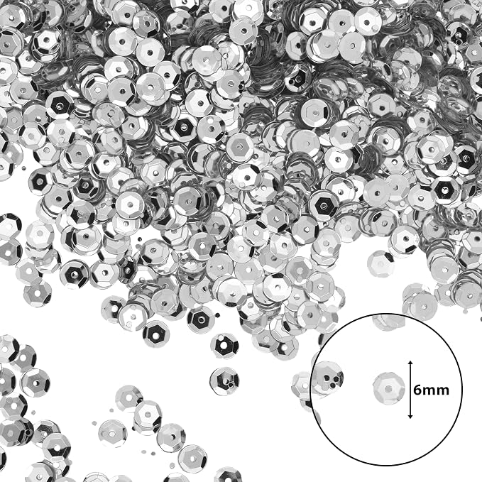 Mandala Crafts 20000 Silver Sequins - Image 3