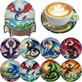 Zythron 8 Pack Diamond Art Coasters, Dragon Diamond Painting Coasters Kits | by Zythron