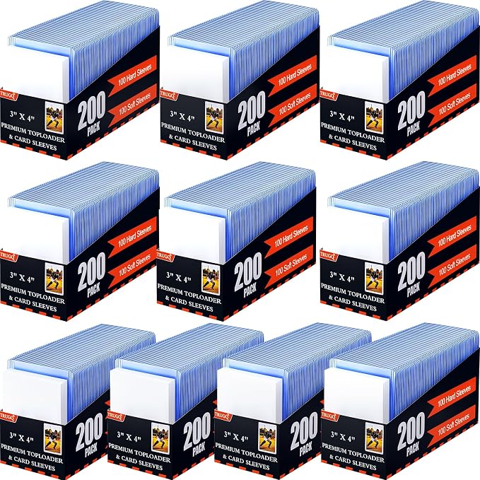 2000 Card Sleeves Toploads for Cards, Premium Standard Size Trading Hard by TRUGQCardGuardians