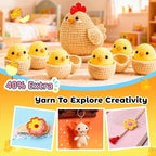 Joyclub Crochet Kit for Beginners 4 Pcs Chicken Family Amigurumi Crochet - Image 7