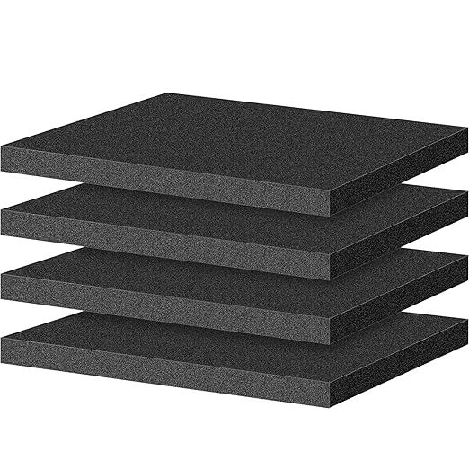 ToLanbbt Polyurethane Foam Sheets, 4P 16 x 12 x 1 Inch Cuttable Tool Box Case by ToLanbbt