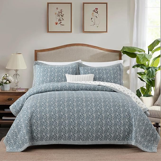 SahSahCasa Quilt Set King Size, 100% Cotton Quilt Bedding Set Bedspread - Image 4