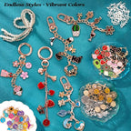 Wurosi 325Pcs Charms Lip Gloss Keychain Making Kit, Including 20 Keychain Clips - Image 7
