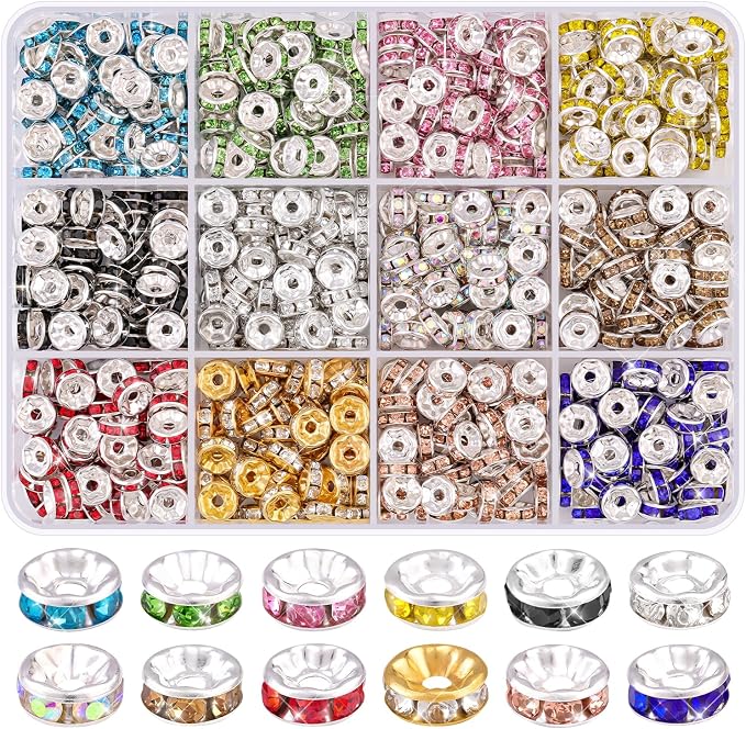 TINKRSTUFF 720 pcs 8mm Spacer Beads by TINKRSTUFF