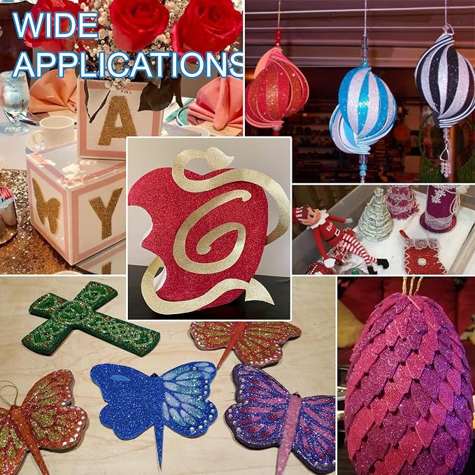 Allgala 12 Pack Glitter EVA Foam Paper 8 x 12inch Sheets-Purple-Perfect - Image 4