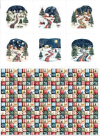 Winter Village Patchwork Cotton Fabric Panel – 6 Designs 10×10 inch + Bonus by FabricsTown