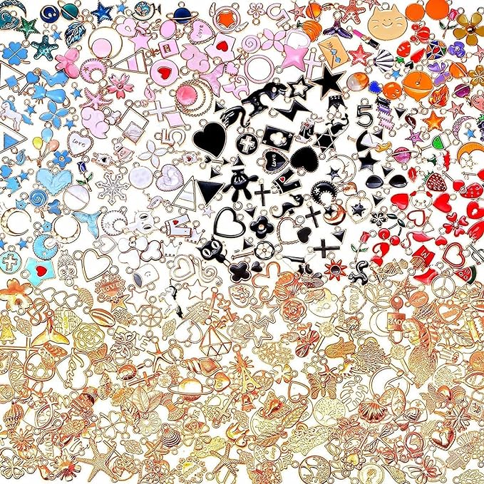 400Pcs Charms for Jewelry Making, Mixed Bulk Metal Necklace Earring Charm for by selizo