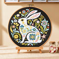 Crafmanoe Embroidery Kits for Beginners Adults, Flowers Rabbit Embroidery by Unknown