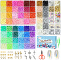 Redtwo 10000 Pcs Clay Beads Bracelet Making Kit, 3 Boxes 60 Colors Flat Preppy by Redtwo