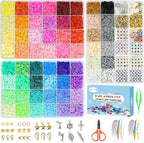 Redtwo 10000 Pcs Clay Beads Bracelet Making Kit, 3 Boxes 60 Colors Flat Preppy by Redtwo