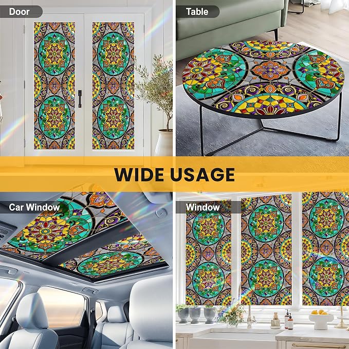 Stained Glass Window Privacy Film Static Cling - Image 8