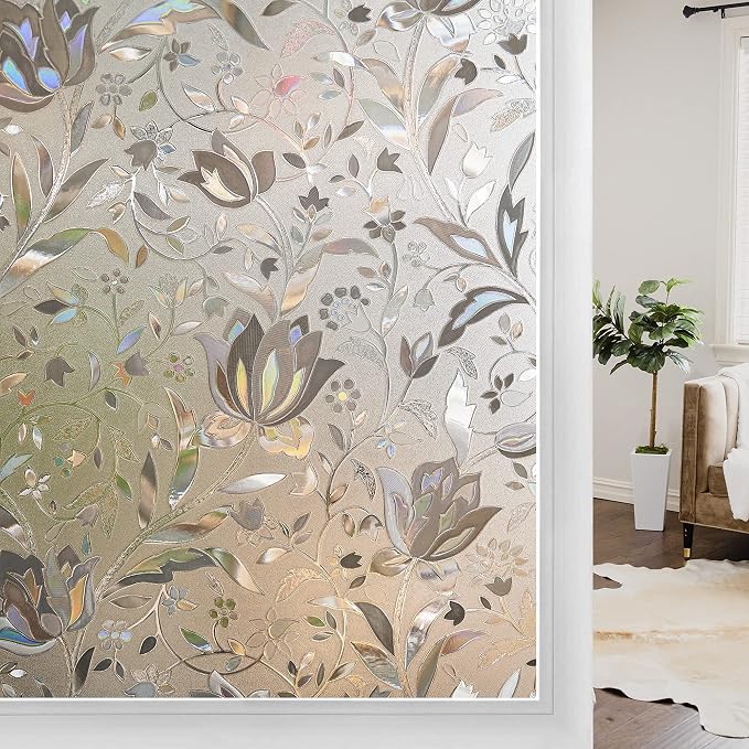 Window Film Privacy Stained Glass Frosted Decoration Static Cling Removable by Unknown
