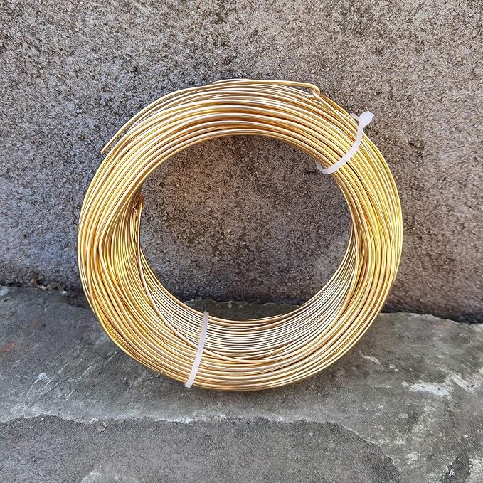 INSPIRELLE 15 Gauge 164 Feet KC Gold Aluminum Craft Wire Bendable Metal Wire - Image 2