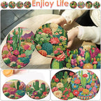 ijbnhd 8 Pcs Cactus Diamond Art Coasters Kit Diamond Painting Coasters | Cactus - Image 2