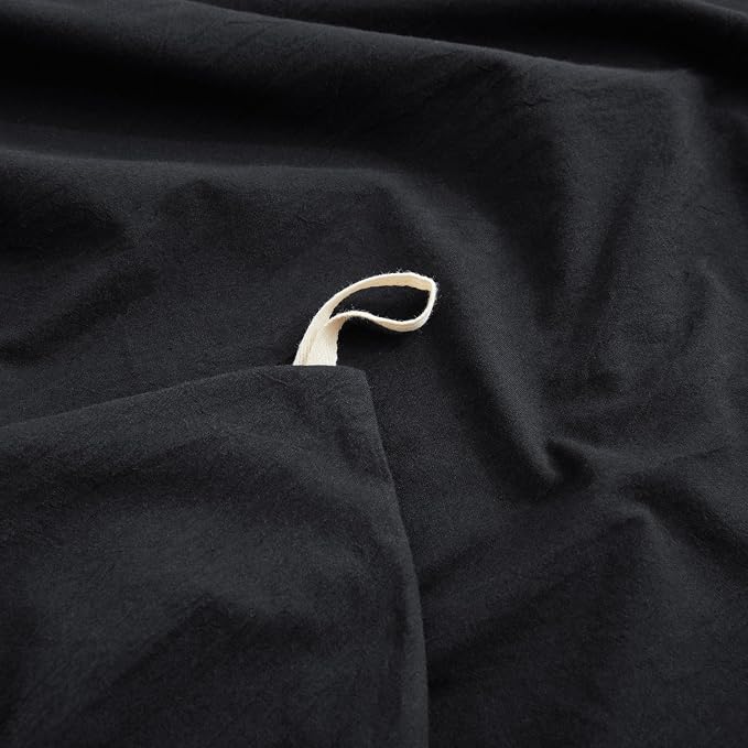LOVQUE 100% Washed Cotton Duvet Cover Set King Size, Linen Like Natural Bedding - Image 4