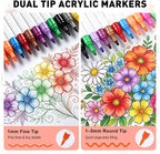 15 Dual Tip Fabric Marker Kit, Permanent Fabric Paint Markers | No-Bleed Fabric - Image 3