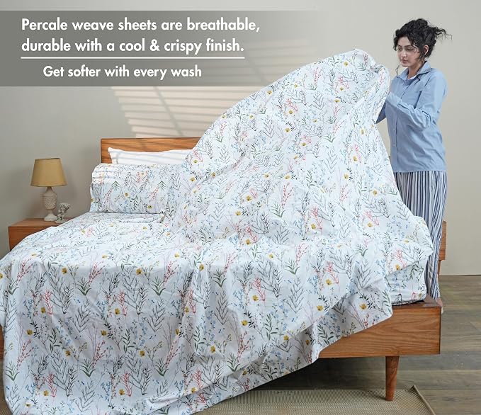 RUVANTI 100% Cotton Sheets – Twin XL Size Percale Bedding, Cooling & Breathable - Image 3