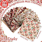 HunnmingRe 20 Pcs 10''x10'' Christmas Gingerbread Man Quilting Fabric Square - Image 2