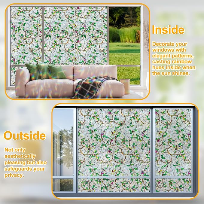 Window Privacy Film Stain Glass Window Film Rainbow Window Film Window clings - Image 4