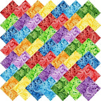 50pcs 8 x 8 inches Multicolor Cotton Fabric Bundle Squares by Unknown
