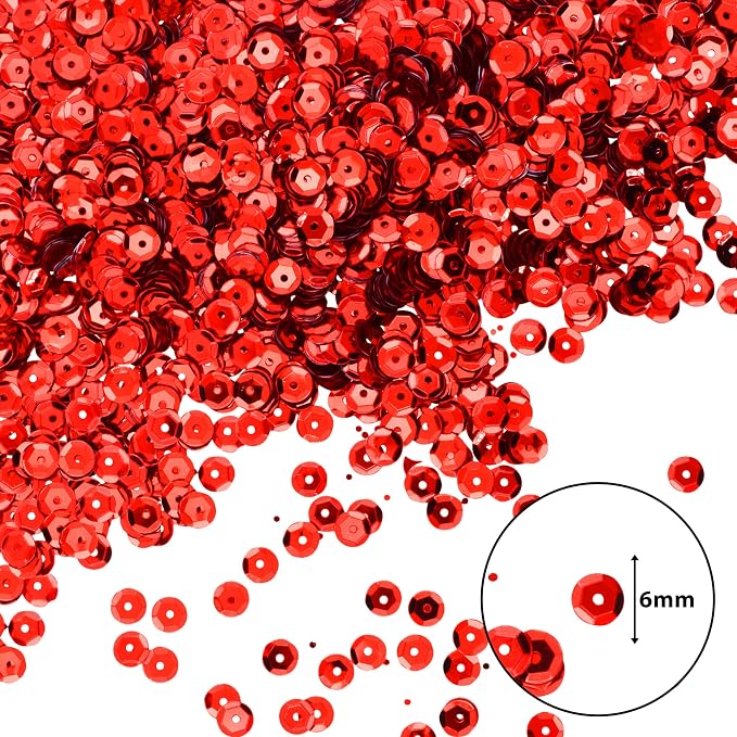 Mandala Crafts 6mm Cup Round Red Sequins - Image 3