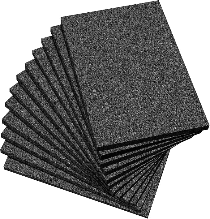 Frienda 12 Pcs 12" x 8" x 0.5" Polyethylene Foam Sheet Thick Black Packing Foam by Frienda