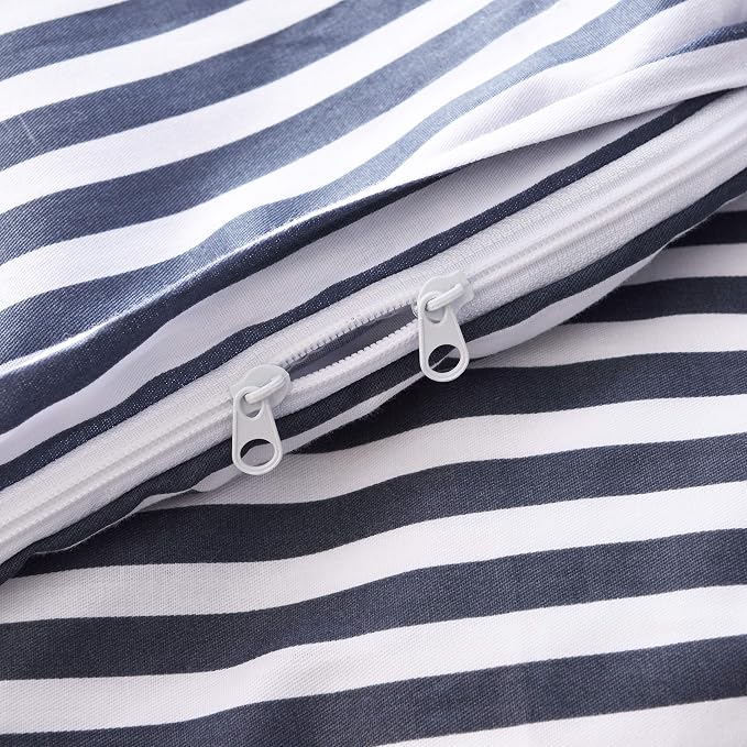 JELLYMONI 100% Natural Cotton 2pcs Striped Duvet Cover Sets, - Image 6