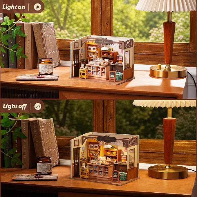 Rolife DIY Miniature Doll House Kit, Build Becka's Bakery Diorama House - Image 7