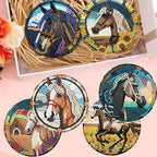 Zythron 8 Pack Diamond Art Coasters, Horse Diamond Painting Coasters Kits | - Image 6