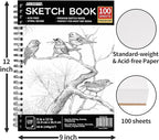FIXSMITH 9"X12" Sketch Book | 400 Sheets Sketchbook| 4 Pack |Acid Free Drawing - Image 3