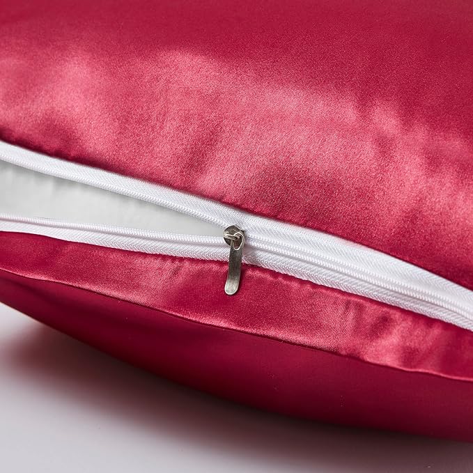 Satin Pillowcases with Zipper （20x30）, Queen Size Pillowcases Set of 2 - Image 3