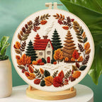 Zhenqing Autumn Cottage Squirrel Embroidery Kit - Image 2