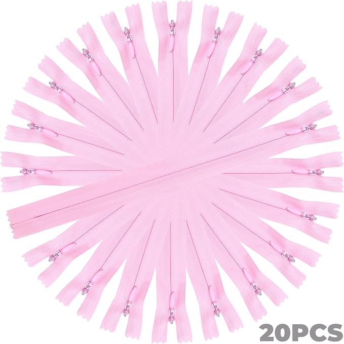 YAKA 20pcs Pink Nylon Invisible Zippers Tailor Sewing Tools Garment Accessories - Image 3