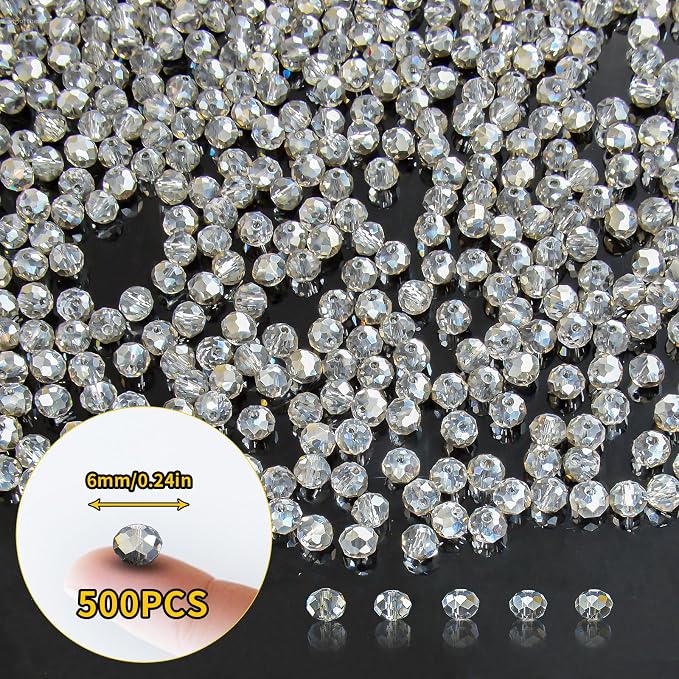 500Pcs 6mm Crystal Glass Beads for Jewelry Making Beads for Bracelets Necklace - Image 2