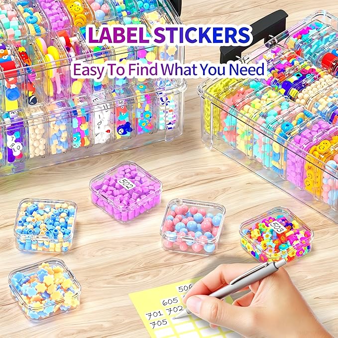Bead Organizer Box 120 Pcs, 4-Tier Large Capacity Stackable Bead Storage - Image 4