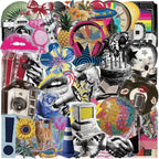 50 Pieces Trendy Y2K Transparent Stickers by Unknown
