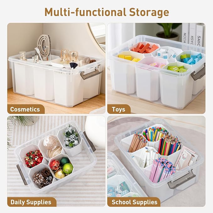 Citylife 17 QT Plastic Storage Bins Clear Storage Box - Image 8