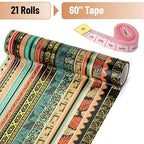 Mr. Pen- Washi Tape Set, 21 Rolls, 5.5 Yards/Roll | Washi Tape - Image 2
