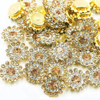 14mm 150pcs Crystals Champagne Glass Gems Sew on Rhinestones, Metal Base Claw by Unknown