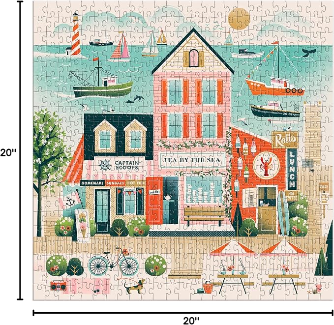 Galison Beside The Sea – 500 Piece Puzzle Fun and Challenging Activity - Image 7
