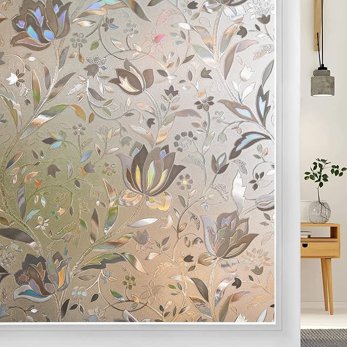 Window Film Privacy Stained Glass Frosted Decoration Static Cling Removable by Unknown