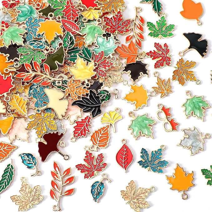 MARFOREVER 120 Pcs Maple Leaf Charm Fall Charms by MARFOREVER