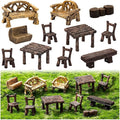 11Pieces Fairy Garden Furniture Ornaments Miniature Table and Chairs Set by Unknown