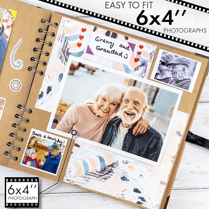 Bstorify Scrapbook Album 60 Pages Brown Thick 200gsm Kraft Paper, Photo Album - Image 4