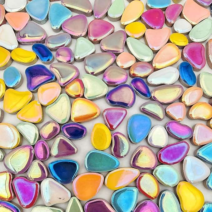 1.1lb Ceramic Mosaic Tiles, Mixed Colour Ceramic Mosaic Pieces - Image 7