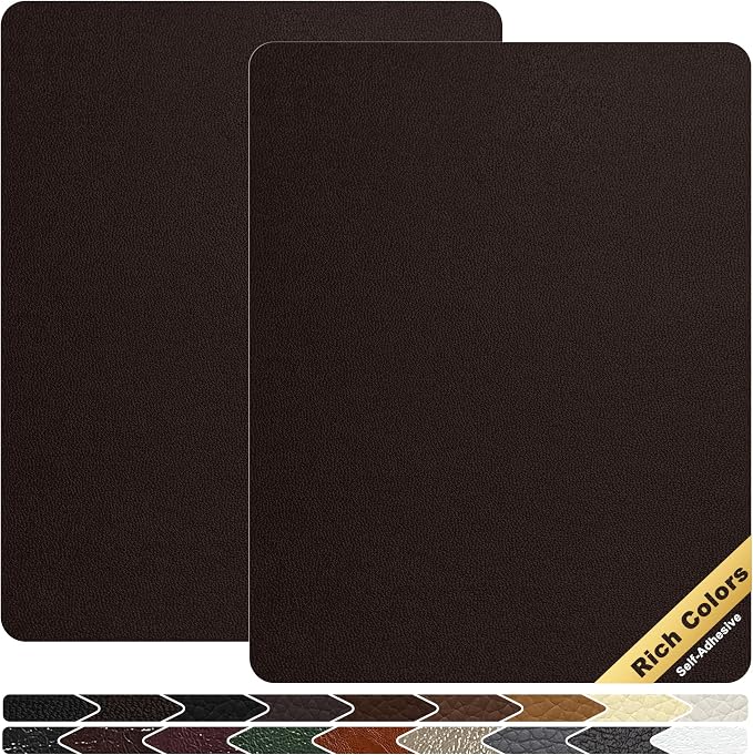 KING MOUNTAIN Leather Repair Patch, 2 Packs 9 x 11 Inches self Adhesive Leather by ForABetterHomeLife
