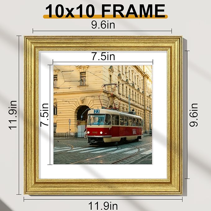 Vittanly 10x10 Picture Frames Set of 2, Ornate Vintage Photo Frame - Image 2